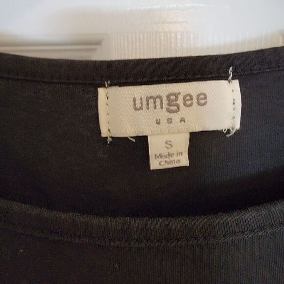 Umgee Black and Cream Striped Tunic T Shirt Dress Trapeze back size small - Picture 4 of 5